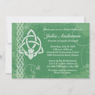 Invitación a la ducha de novia de Ireland Claddagh