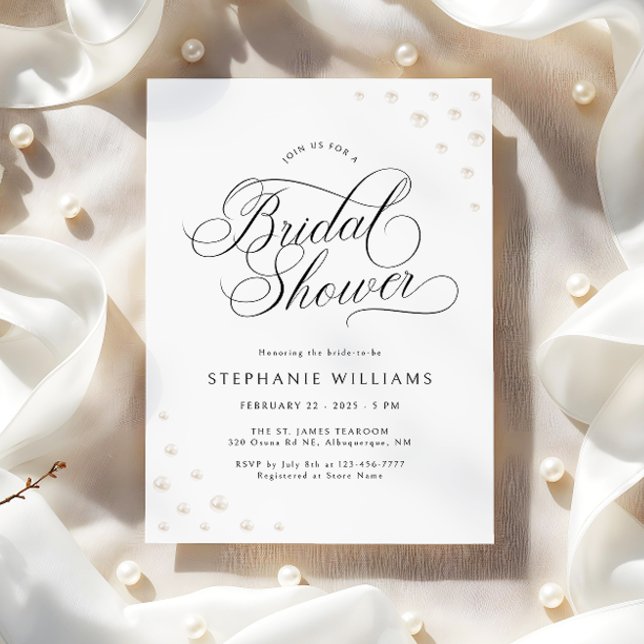 Invitación a la ducha de novia de Ivory Pearls (Subido por el creador)