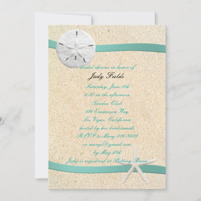 Invitación a la ducha de novia de la boda de la ar (Anverso)