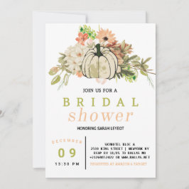 Invitación a la ducha de novia de la calabaza de c