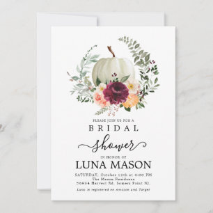 Invitación a la ducha de novia de la calabaza de o