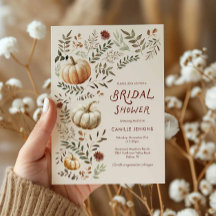 Invitación a la ducha de novia de la calabaza de o