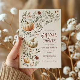 Invitación a la ducha de novia de la calabaza de o