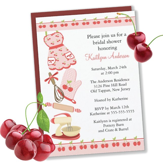 Invitación a la ducha de novia de la cocina retro  (Subido por el creador)