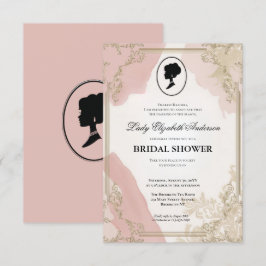 invitación a la ducha de novia de la era de regenc