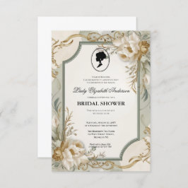 invitación a la ducha de novia de la era de regenc