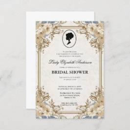 invitación a la ducha de novia de la era de regenc