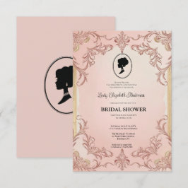 invitación a la ducha de novia de la era de regenc