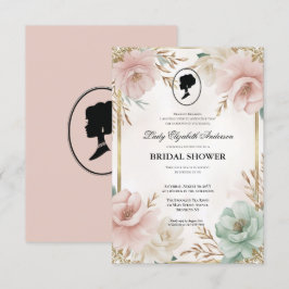 invitación a la ducha de novia de la era de regenc