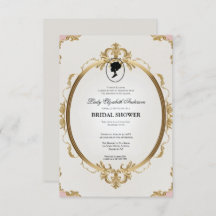 invitación a la ducha de novia de la era de regenc