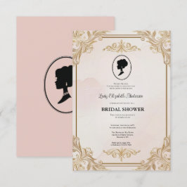 invitación a la ducha de novia de la era de regenc