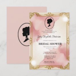 invitación a la ducha de novia de la era de regenc