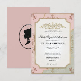 invitación a la ducha de novia de la era de regenc