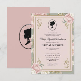 invitación a la ducha de novia de la era de regenc