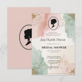 invitación a la ducha de novia de la era de regenc