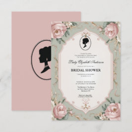 invitación a la ducha de novia de la era de regenc