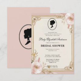 invitación a la ducha de novia de la era de regenc