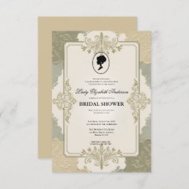 invitación a la ducha de novia de la era de regenc