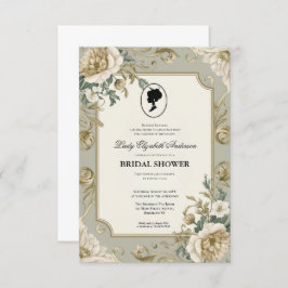 invitación a la ducha de novia de la era de regenc