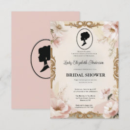 invitación a la ducha de novia de la era de regenc