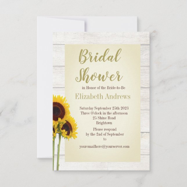 Invitación a la ducha de novia de la flor de giras (Anverso)