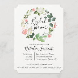 Invitación a la ducha de novia de la floral Wreath