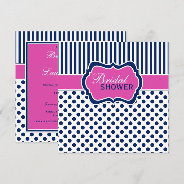 Invitación a la ducha de novia de la franja de pun (Anverso / Reverso)