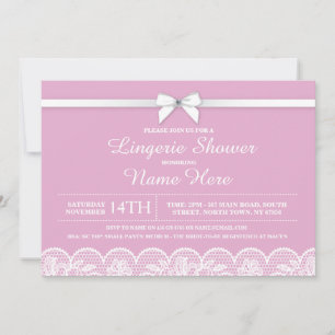 Invitación a la ducha de novia de la lencería blan