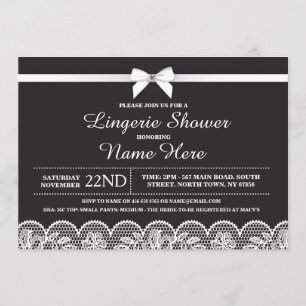 Invitación a la ducha de novia de la lencería blan
