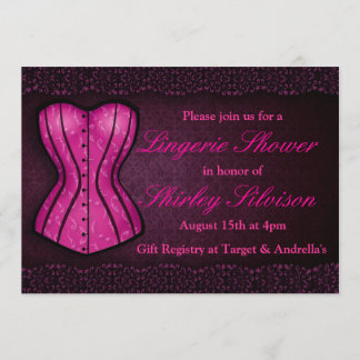 Invitación a la ducha de novia de la lencería rosa