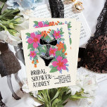 Invitación a la ducha de novia de la lencería trop<br><div class="desc">Reúne a los chicas y celebre que la hermosa novia esté con una ducha tropical y sexy con tema de lencería con tema de novia. Fijar el tono para una celebración despreocupada de la diversión con esta postal de invitación a la ducha ilustrada en rosa fucsia, naranja jugoso, verdes verdes...</div>