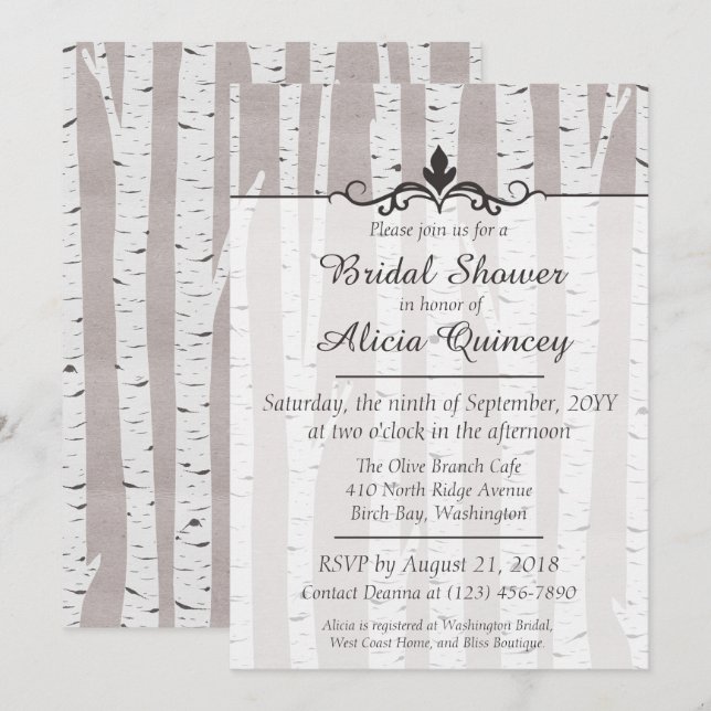 Invitación a la ducha de novia de la naturaleza rú