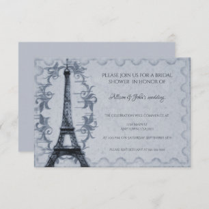 Invitación a la ducha de novia de la Torre Eiffel 