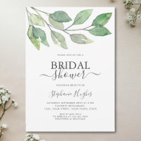 Invitación a la ducha de novia de la vegetación bo