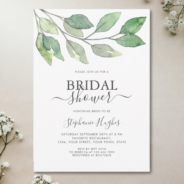 Invitación a la ducha de novia de la vegetación bo (Subido por el creador)