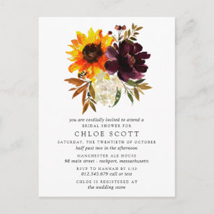 Invitación a la ducha de novia de las flores de ot