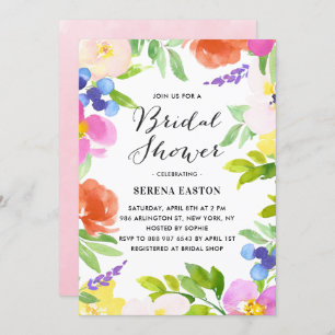 Invitación a la ducha de novia de las flores de pr