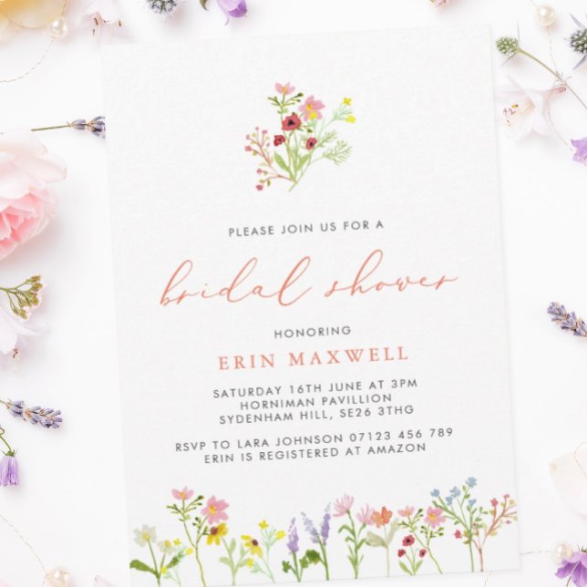 Invitación a la ducha de novia de las flores silve (Subido por el creador)