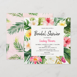 Invitación a la ducha de novia de las hojas tropic