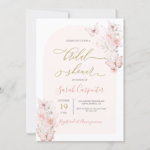 Invitación a la ducha de novia de las mariposas
