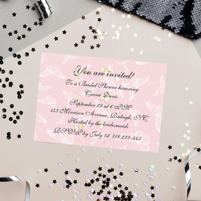 Invitación a la ducha de novia de las mariposas Pa (Subido por el creador)