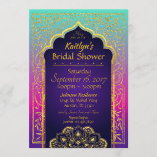 Invitación a la ducha de novia de las noches árabe