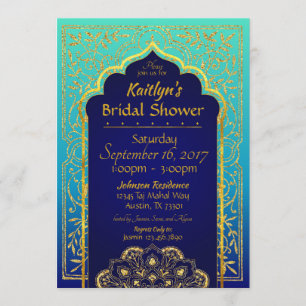 Invitación a la ducha de novia de las noches árabe