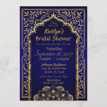 Invitación a la ducha de novia de las noches árabe
