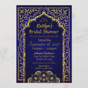 Invitación a la ducha de novia de las noches árabe