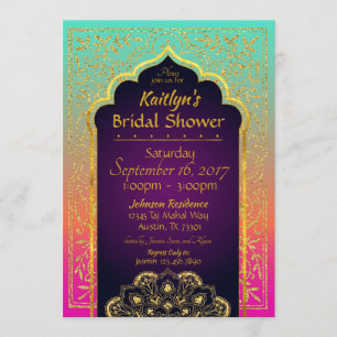 Invitación a la ducha de novia de las noches árabe