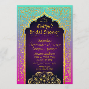 Invitación a la ducha de novia de las noches árabe