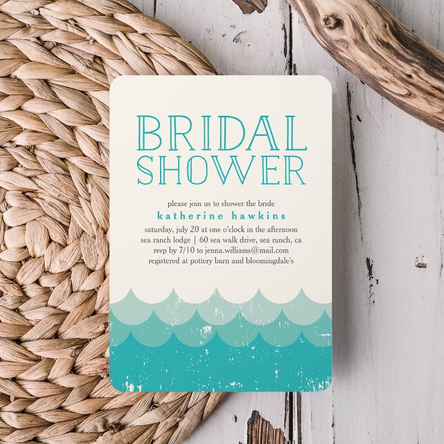 Invitación a la ducha de novia de las olas de vint (Subido por el creador)