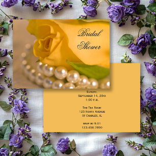 Invitación a la ducha de novia de las Perlas Blanc