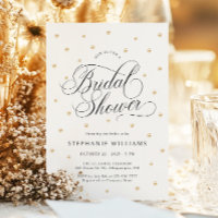 Invitación a la ducha de novia de las perlas de or